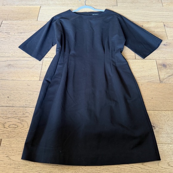 Marimekko Dresses & Skirts - Marimekko Luminanssi Solid Dress 40 Black Excellent Cotton Stretch Shift (2017)
